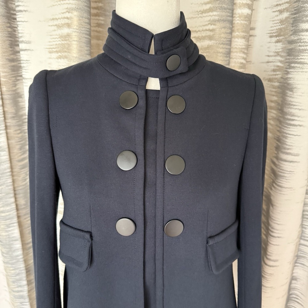 Bailey 44 Womens Black Pea Coat Snaps Closure Long Sleeve Size S Made In USA